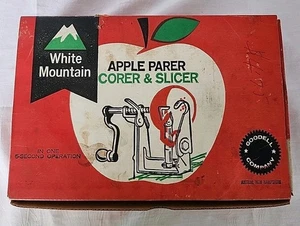 Vintage Gusseisen White Mountain Apfelschere Entkerner Hobel Schäler OVP - Bild 1 von 15