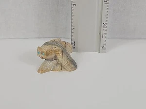 Zuni dettagliato Picasso gufo in marmo fetish con occhi turchesi, Derrick Kaamasee #116 - Foto 1 di 19