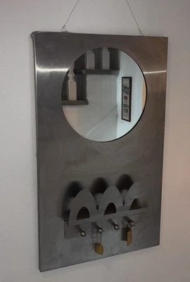 Organizador de entrada con espejo redondo vintage años 70 RARO Foto 1 de 3