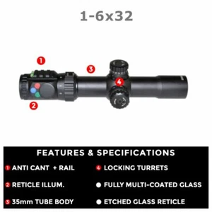 Rifle Hunting Scopes 1-6X32 3-12X44 3-9X50 4-16X56 8-32X56 1"30/35mm - US SELLER - Picture 1 of 10
