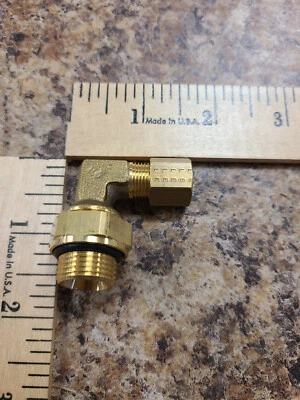 Compression Fitting for Copper Tubing 90 Deg Elbow for 8 mm Tube OD X 3/8 BSPP M - Image 1 of 3