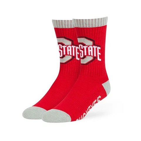 Ohio State Buckeyes College Football NCAA Red Bolt Sport Sock Men's Size Medium Cover