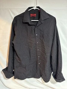 Alfani Fitted Stretch Fabric Button-Up Shirt 16.5 34/35 Large Black,Red, White - Picture 1 of 3