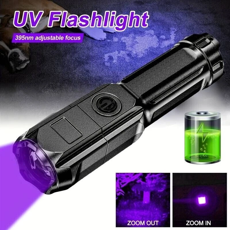 UV Ultraviolet Torch Flashlight Rechargeable Pocket Waterproof UK - Image 1 of 4