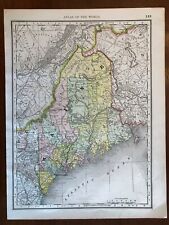 1889 Maine Map, Rand McNally Standard World Atlas Map