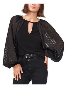 VINCE CAMUTO Womens Black Keyhole Top S