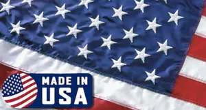 Hergestellt in den USA bestickte Flagge 3x5 Fuß bestickt amerikanische Flagge - Bild 1 von 4
