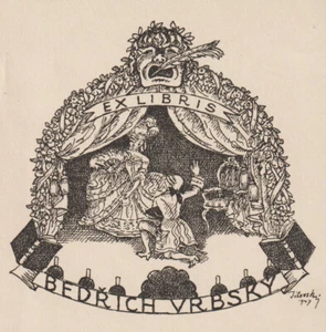 Original Art Deco vintage exlibris "Teatro" por JILOVSKY GEORG/Chequia - Imagen 1 de 1
