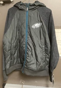 Philadelphia Eagles Women’s XL Black Hoodie - Gill 4 Her By Carl Banks NEW - Picture 1 of 15