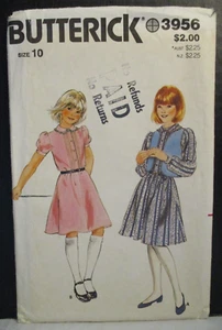 Vestido y chaleco para niña Butterick patrón 3956 talla 10 busto 28,5" corte completo de colección - Imagen 1 de 11
