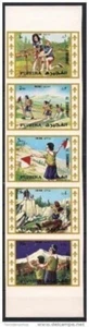 Fujeira 1971 Girl Scouts Guides Scouting First Aid Jamboree Japan strip Imp MNH - Picture 1 of 1