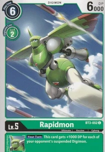 2021 BANDAI DIGIMON CARD GAME - RAPIDMON BT3-052 C - GREEN - Bild 1 von 2