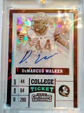 2017 Panini Contenders Draft Picks DeMarcus Walker, Rookie #/23 CRACKED ICE Auto