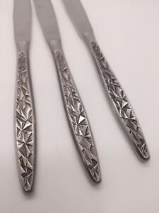 National Stainless Steel Tripoli Dinner Knives Set of 3 Japan Silverware Vintage