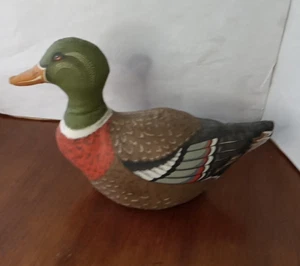 "Almohada de peluche de 13"" Mallard Duck tela de algodón decoración de cabina rústica vintage" - Imagen 1 de 6