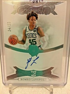 2019-20 Panini Flawless Romeo Langford RC Rookie SILVER Auto 24/25 SSP Hard Sign
