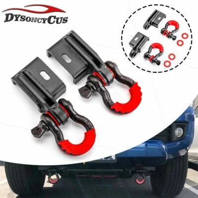 Soportes de gancho de remolque Fit 2009-2023 2023 Toyota Tacoma Demon + grillete de anillo en D + aislador Foto 1 de 4