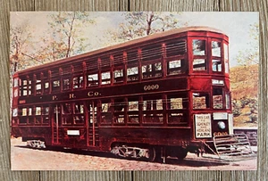 Vintage Postcard Train Railroad Pittsburgh Railways double deck car Rail decker - Picture 1 of 2