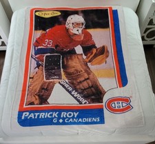 1986-87 Patrick Roy RC Montreal Canadiens O-Pee-Chee Hockey Card Plush Blanket