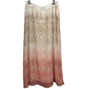 Chicos Ombre Diamond Michele Maxi Party Skirt 2/L Gold Thread Slit Lined Boho - Picture 1 of 10