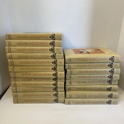 Vintage 1957 Grolier Encyclopedia Complete Set Of 20 Hardback - Image 1 of 4