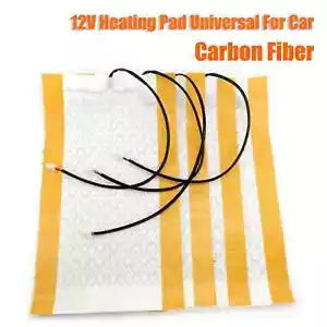 Carbon Fiber Heated Seat heating Heater Pads Winter Warmer Covers Universal Car - Picture 1 of 17