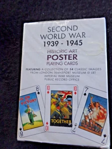 Vintage Poster Playing Cards WWII Sealed - Picture 1 of 4