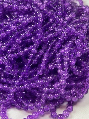 75 6mm Single Color Crackle Glass Purple - Image 1 of 3