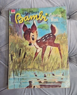 Libro para colorear vintage de Disney Bambi 1966 libros Whitman parcialmente usados Foto 1 de 4