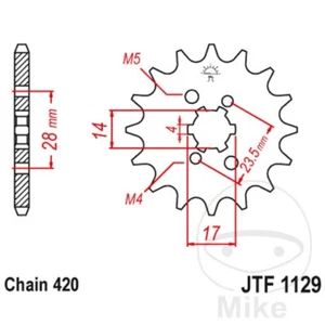 JT JTF1129.15 PIGNONE 15 DENTI PASSO 420 DERBI 50 SENDA R DRD PRO 2007-2014 - Picture 1 of 1
