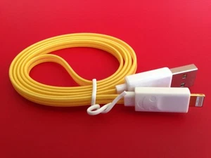 3FT USB iPhone 13/12/11/X/8/7/6 LED Flat Charger Cable with Blue Lights - Picture 1 of 22