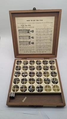 Kingsley Machine GLOBO 30PT Tipo Letra Conjunto de Fuente Lámina Caliente CAJA DE MADERA VINTAGE Foto 1 de 4