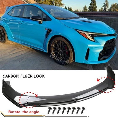 For 24 Toyota GR Corolla Carbon Style Front Bumper Lip Splitter Spoiler 4PCS Kit Foto 1 de 4