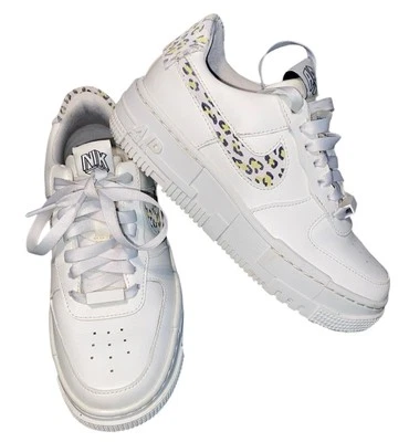 Nike Air Force 1 Pixel SE Leopard Shoes Women’s Size 5 White Sneakers - Image 1 of 4