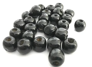100 piezas Cuentas de madera negra de 14 mm Cuentas Joyería Madera Redonda Artesanía Macramé Fabricación 8x - Imagen 1 de 1