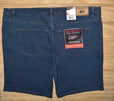 Shorts masculino Architect Jean Company jeans stretch ajuste regular tamanho 44 pedra média novo - Imagem 1 de 4