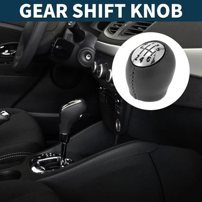 6 Speed Manual Gear Shifter Knob for Renault Clio 2005-2014 Faux Leather Gray Foto 1 de 4