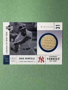 2001 Upper Deck DAVE WINFIELD Legends Of New York Yankees Game Used Bat - Picture 1 of 4