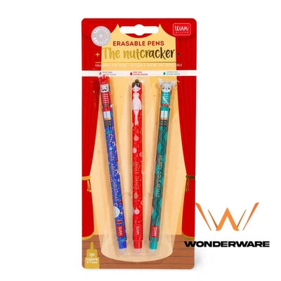 Legami Weihnachten THE NUTCRACKER Stifte 3er Set löschbare Gelstifte | 24h Ship