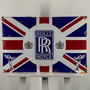 Rolls-Royce Enamel Sign - 60x40cm (23.6x15.7") - Big Luxury Car Garage Wall Sign - Picture 1 of 19