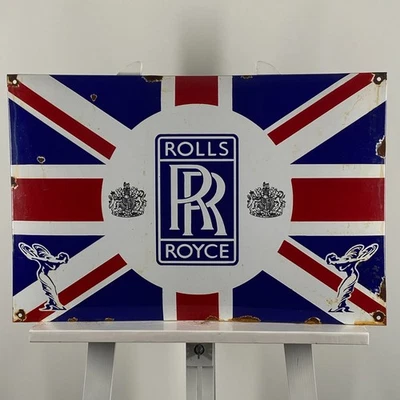 Rolls-Royce Enamel Sign - 60x40cm (23.6x15.7") - Big Luxury Car Garage Wall Sign - Image 1 of 4