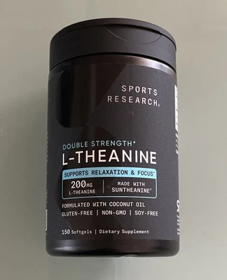 Doble Fuerza L-Teanina 200mg 150 Cápsulas Blandas Aceite de Coco Focus Relax Alerta Foto 1 de 3