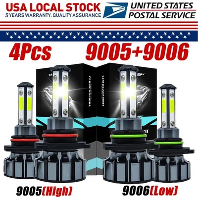 For Toyota Corolla 1993-2016 LED Headlight Bulbs Front Hi-Low Beam 9005&9006 Kit Foto 1 de 4