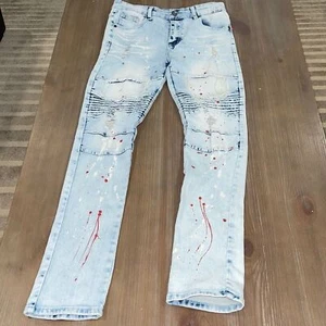 Waimea Paint Splatter Black Distressed Motto Denim skinny fit Jean size 20 - Picture 1 of 16