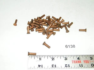 68 Vintage Countersunk Solid Copper Brake Clutch Rivets 5/8 Tall x 11/64 Shank - Bild 1 von 1
