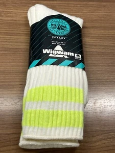 Calze vintage Wigwam Volley Tube 10-13 misto cotone a righe made in USA anni 80 90 NOS - Foto 1 di 4