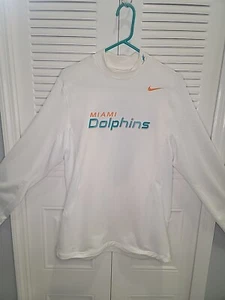 Nike Dri Fit Miami Dolphins Shirt T-Shirt Training Equipment Athletic Fit Large - Picture 1 of 22