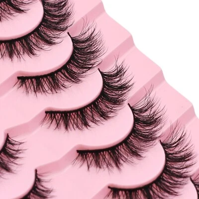 VIVIS False Lashes Eyelashes Natural Wispy Short Fluffy Cat Eye 3D Mink 1.2cm Spiky