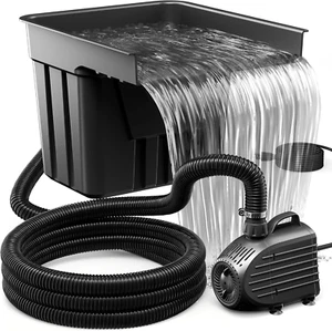 Set Completo per Laghetto, Cascata, Giardino, Cascata, 80 W, 4500 L/H, Filtro pe - Foto 1 di 12