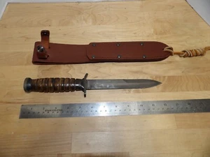 Reproduction M3 Combat Knife with Ontario Leather Sheath - Picture 1 of 11